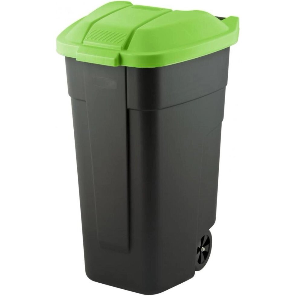Контейнер для мусора  110 л. на колесиках зеленый от компании «Kdomy. by» интернет-магазин товаров для дома - фото 1