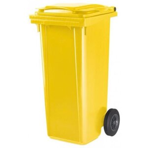 Контейнер для мусора на колесиках 120 л. желтый