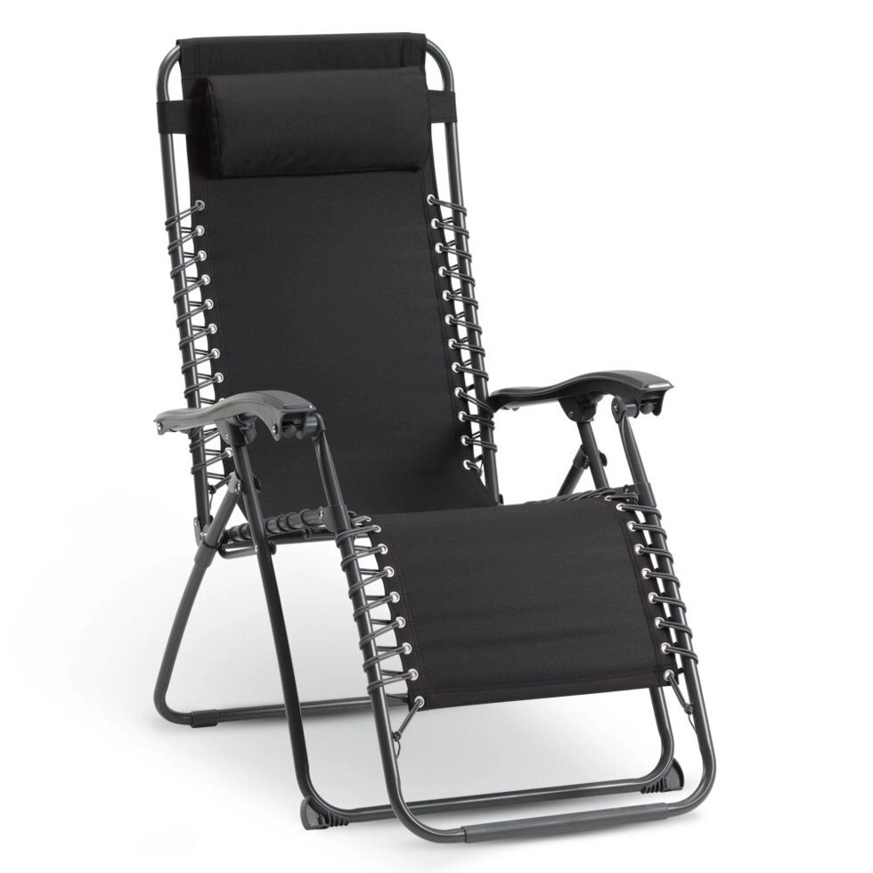Кресло-шезлонг Lagerin складной черный от компании «Kdomy. by» интернет-магазин товаров для дома - фото 1