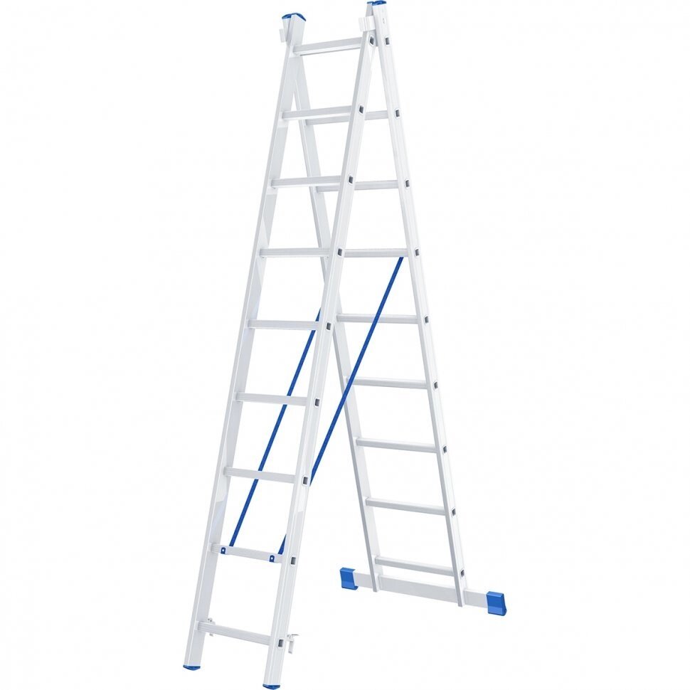 Лестница двухсекционная алюминиевая 2x9 ступеней Sarayli от компании «Kdomy. by» интернет-магазин товаров для дома - фото 1