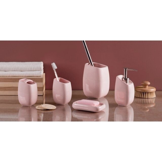 Набор настольных аксессуаров для ванной Brillar pink от компании «Kdomy. by» интернет-магазин товаров для дома - фото 1