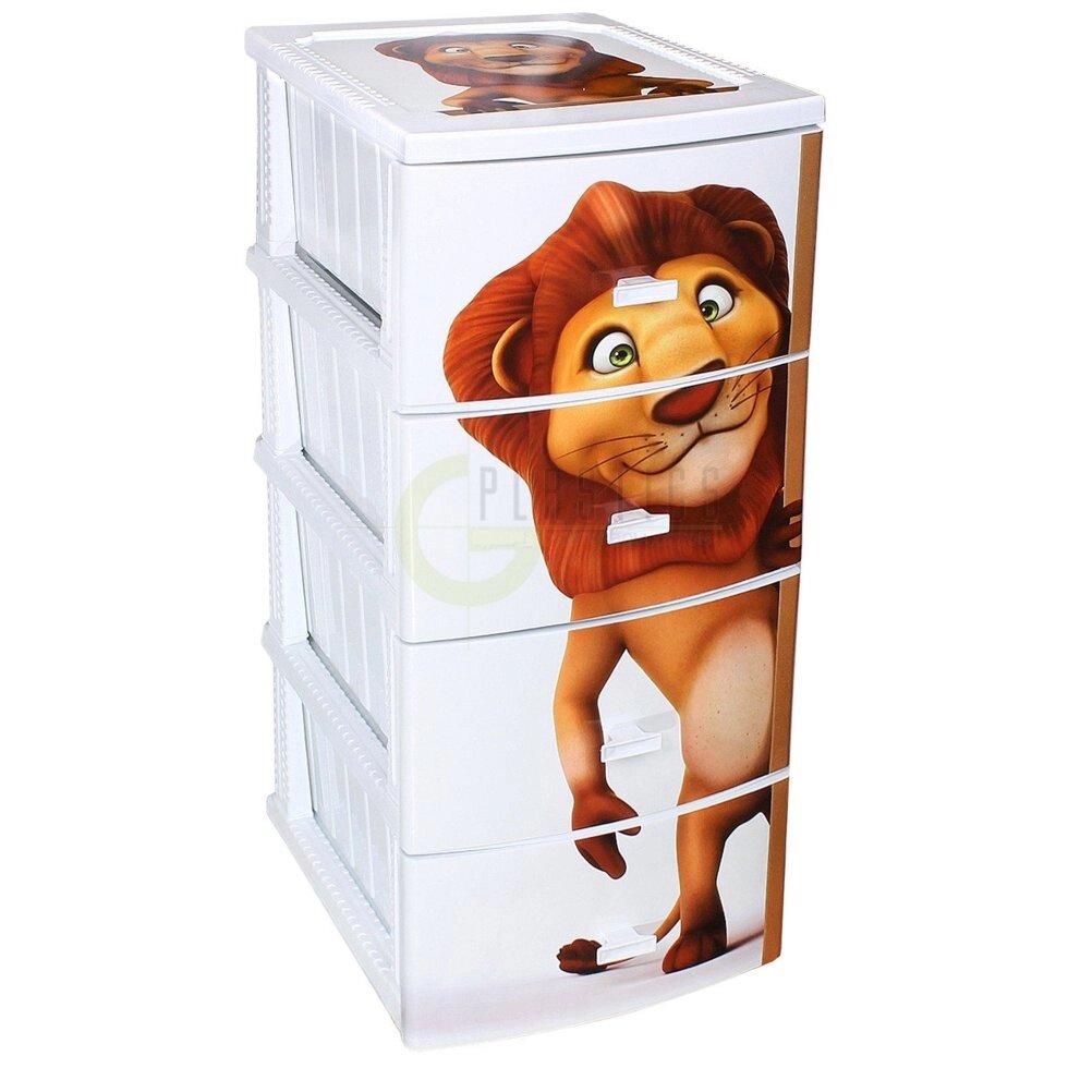 Пластиковый комод Lion 4 секции от компании «Kdomy. by» интернет-магазин товаров для дома - фото 1