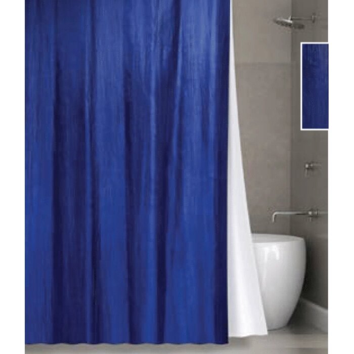 Шторка для ванной 180 x 180 см. Savol синяя от компании «Kdomy. by» интернет-магазин товаров для дома - фото 1