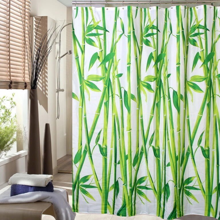 Шторка для ванной Bamboo 180 x 180 см. текстильная от компании «Kdomy. by» интернет-магазин товаров для дома - фото 1