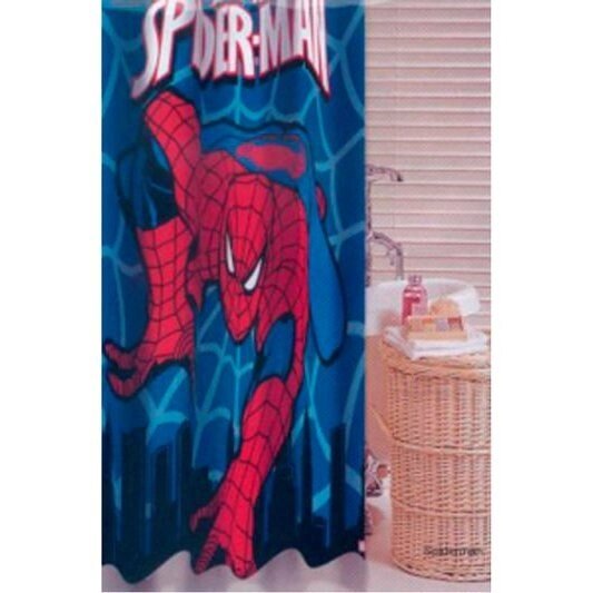 Шторка для ванной Человек-паук 180 x 200 см. текстильная от компании «Kdomy. by» интернет-магазин товаров для дома - фото 1