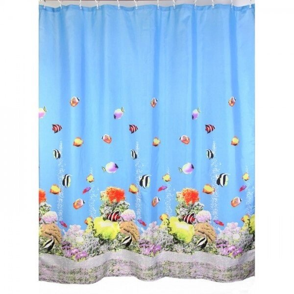 Шторка для ванной Fish 180 x 200 см. текстильная от компании «Kdomy. by» интернет-магазин товаров для дома - фото 1