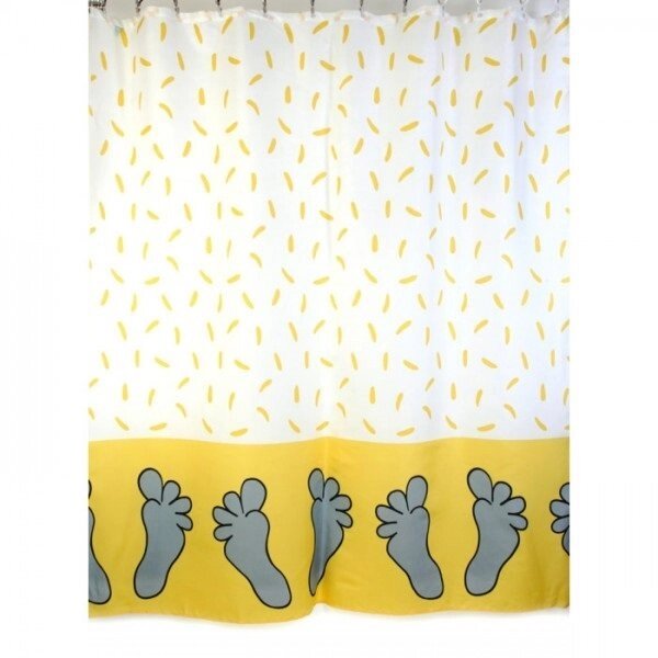 Шторка для ванной Foot 180 x 200 см. текстильная желтая от компании «Kdomy. by» интернет-магазин товаров для дома - фото 1