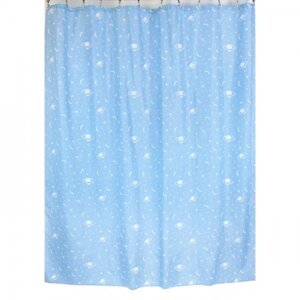 Шторка для ванной Jovian 180 x 200 см. текстильная голубая