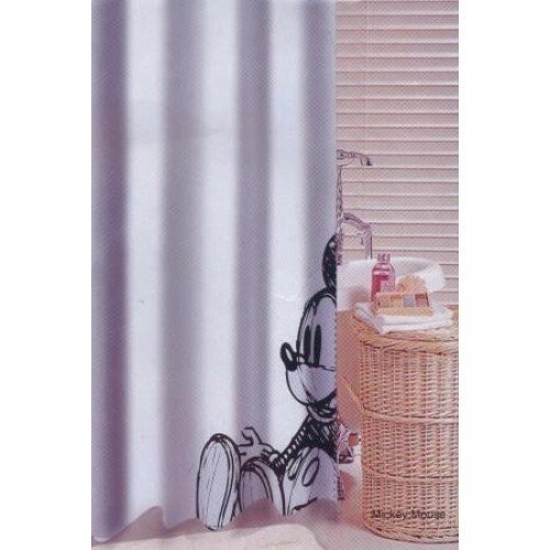 Шторка для ванной Mickey 180 x 200 см. текстильная от компании «Kdomy. by» интернет-магазин товаров для дома - фото 1
