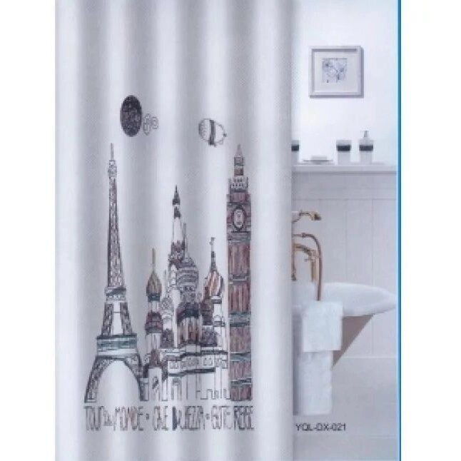 Шторка для ванной Showplace 180 x 200 см. текстильная от компании «Kdomy. by» интернет-магазин товаров для дома - фото 1