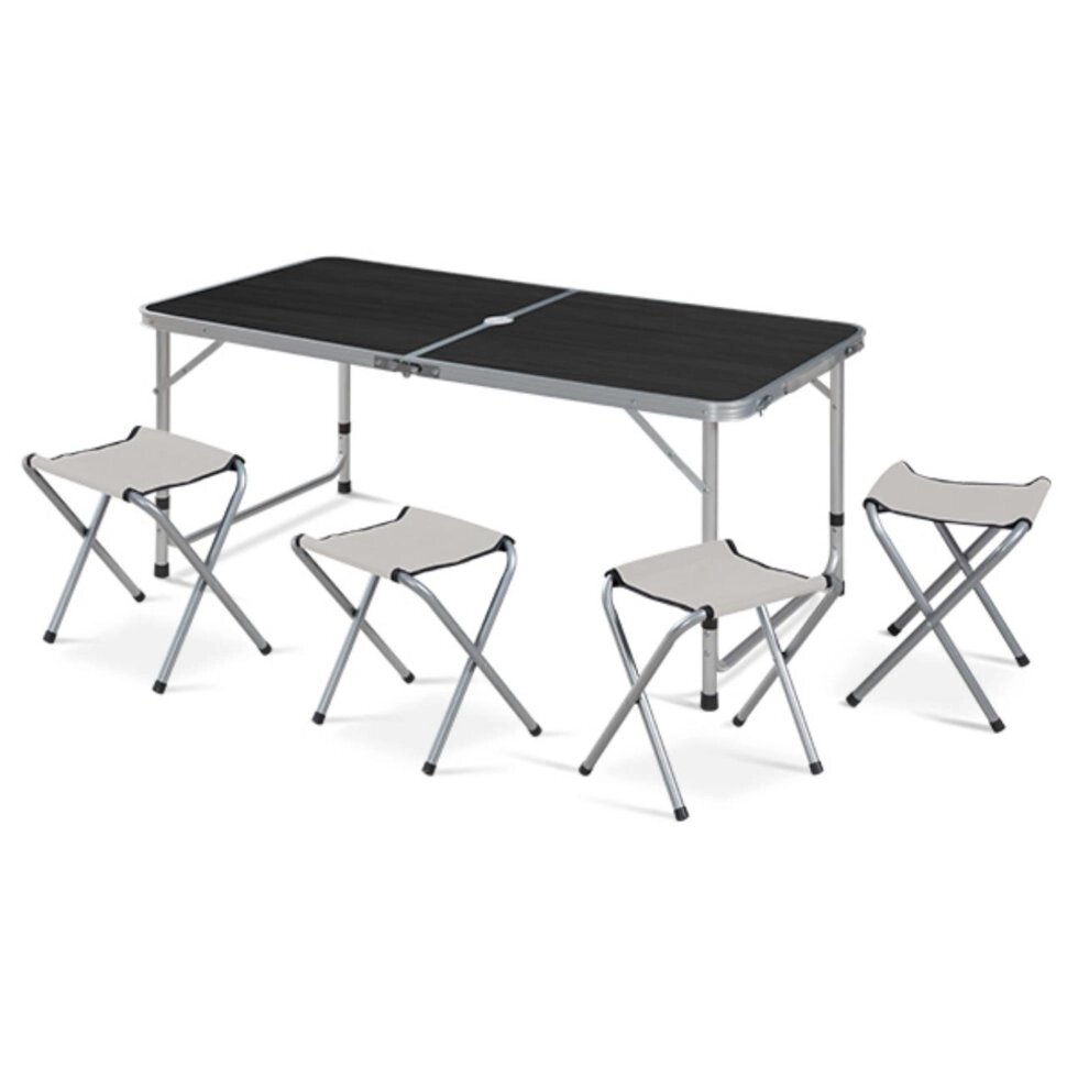 Складной стол со стульями 120 см. черный от компании «Kdomy. by» интернет-магазин товаров для дома - фото 1