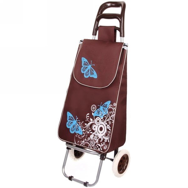 Сумка-тележка хозяйственная Butterfly коричневая от компании «Kdomy. by» интернет-магазин товаров для дома - фото 1
