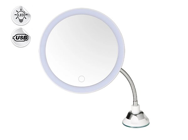 Зеркало косметическое Wall с Led подсветкой на вакуумной присоске от компании «Kdomy. by» интернет-магазин товаров для дома - фото 1