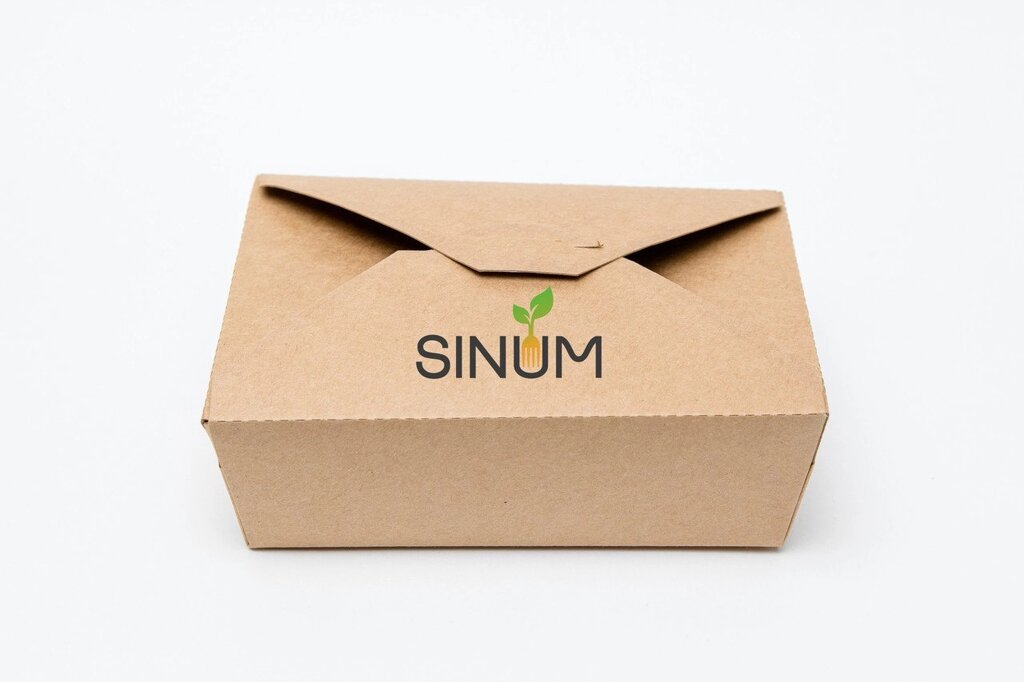 Бумажная одноразовая коробка для упаковки еды 1000мл от компании Интернет-магазин Encity - фото 1