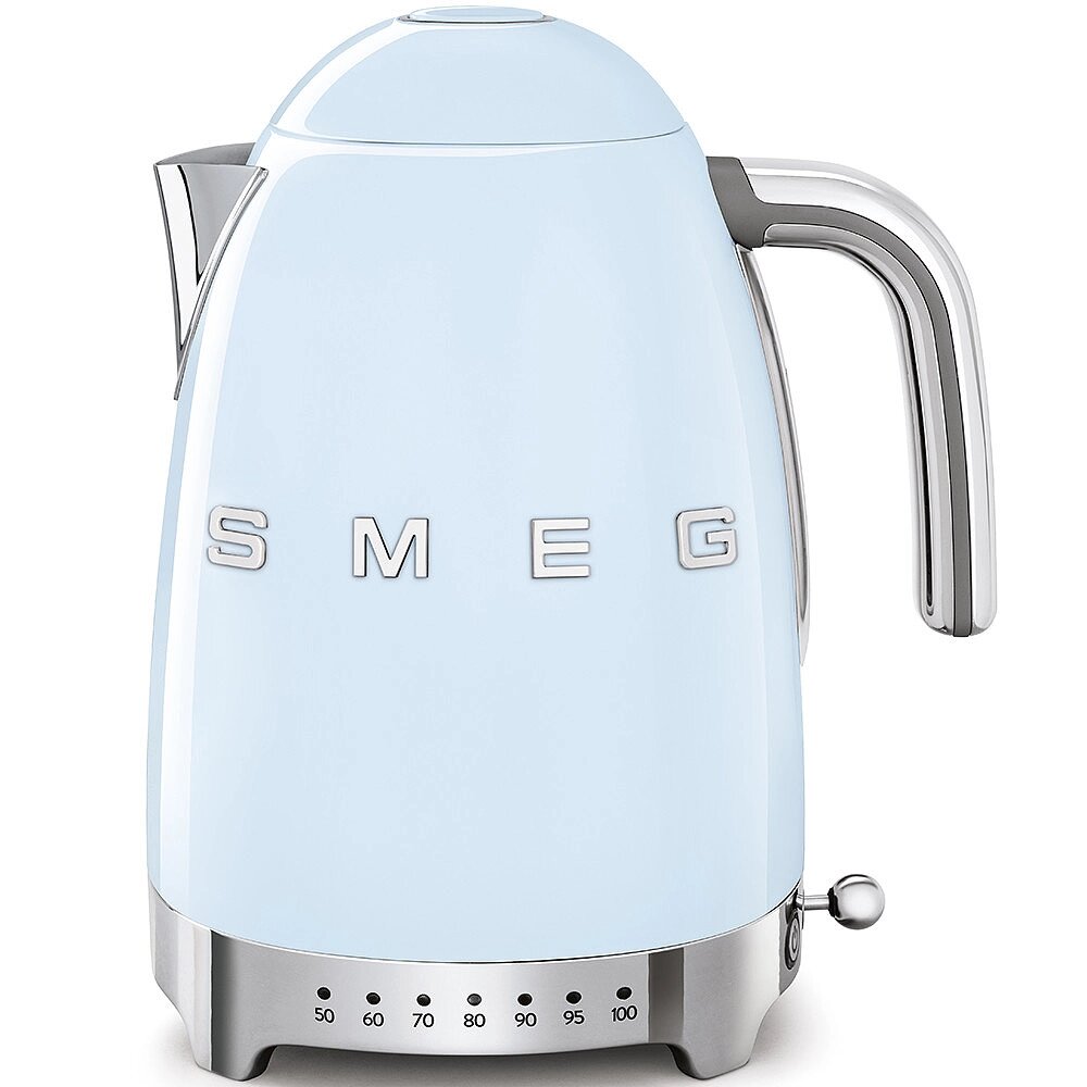 Чайник электрический с регулировкой температуры Smeg KLF04PBEU пастельный голубой от компании Интернет-магазин Encity - фото 1