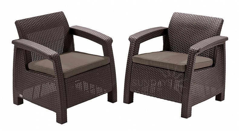 Комплект мебели KETER Corfu Duo Set (Кетер Корфу Дуо Сэт), коричневый от компании Интернет-магазин Encity - фото 1