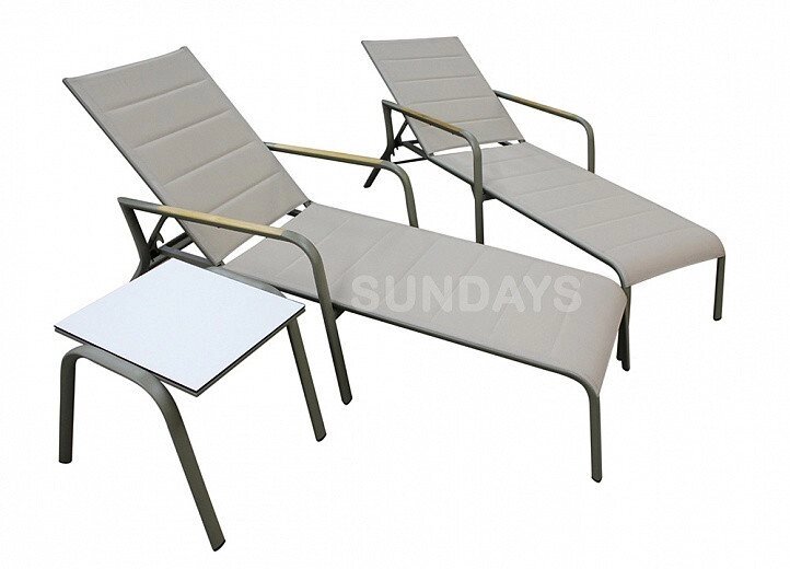 Комплект шезлонгов Sundays Leno GF6020set: (2 шезлонга и стол) от компании Интернет-магазин Encity - фото 1
