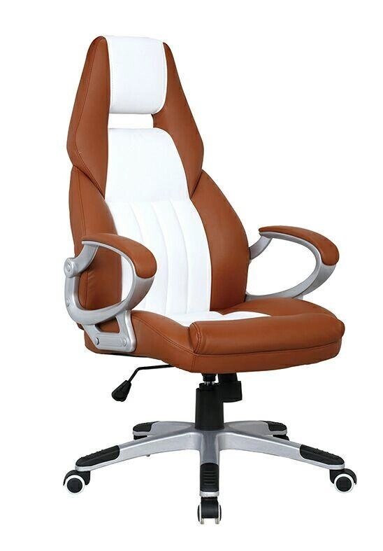 Компьютерное кресло Calviano CARRERA коричнево-белое NF-6623 от компании Интернет-магазин Encity - фото 1