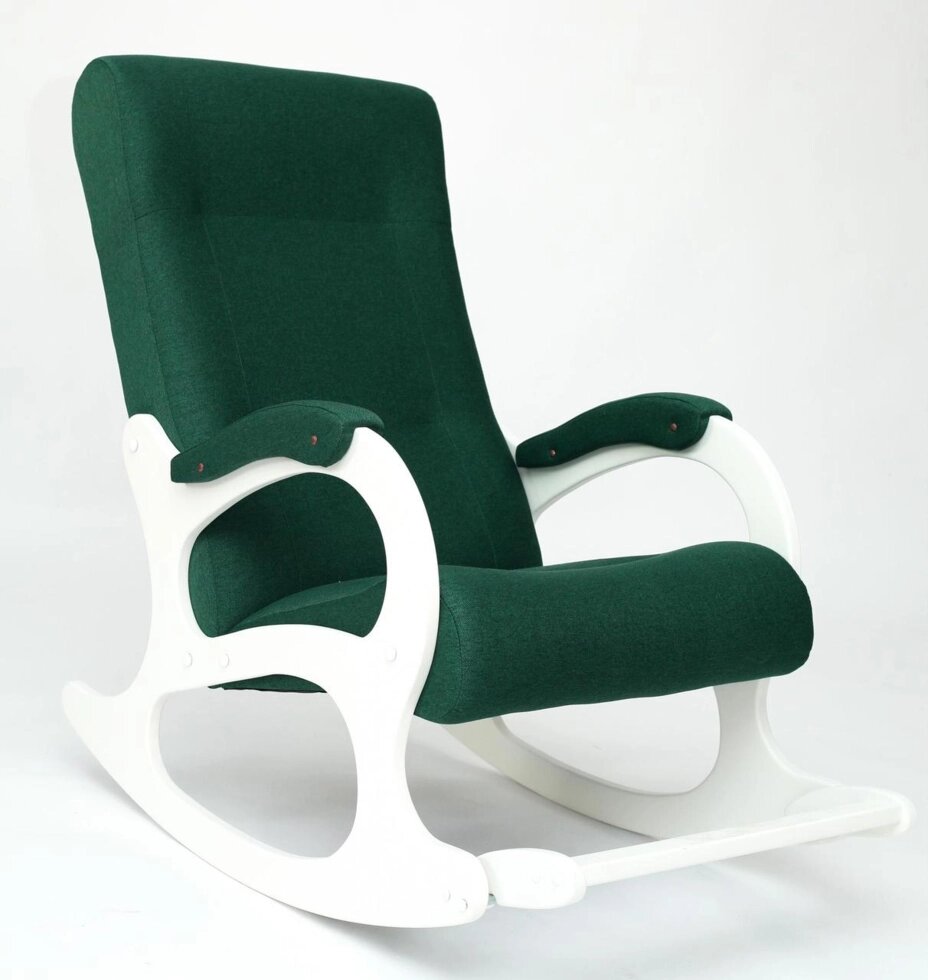 Кресло-качалка Бастион 2 Bahama emerald ноги белые от компании Интернет-магазин Encity - фото 1