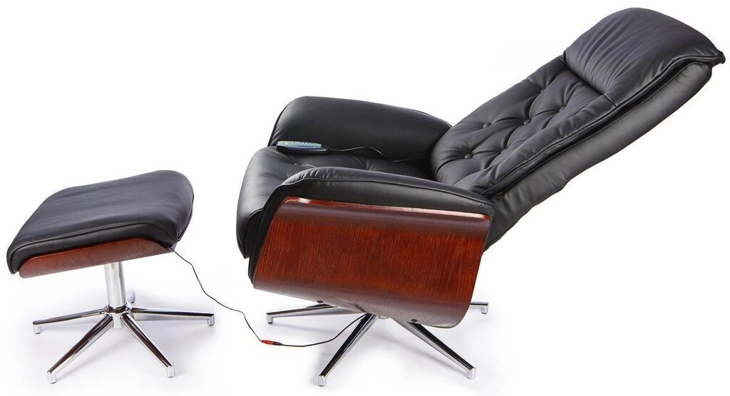 Кресло массажное Calviano 95 с пуфом черное от компании Интернет-магазин Encity - фото 1