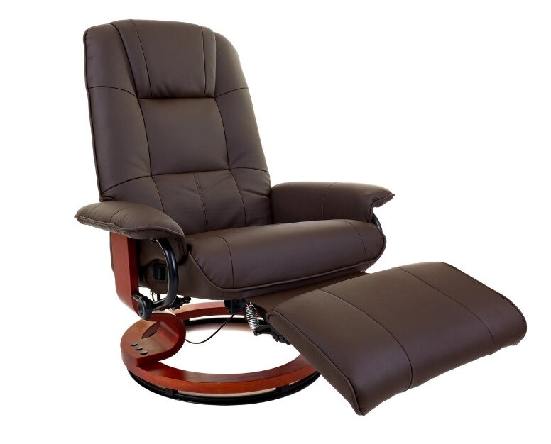 Кресло массажное с пуфом Calviano 2159 (коричневое) от компании Интернет-магазин Encity - фото 1