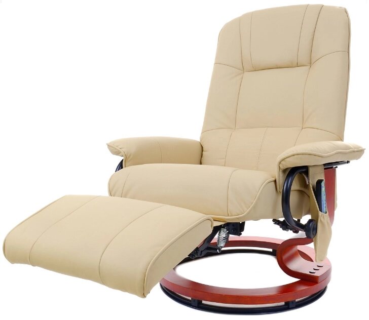 Кресло массажное с пуфом Calviano 2160 (бежевое) от компании Интернет-магазин Encity - фото 1