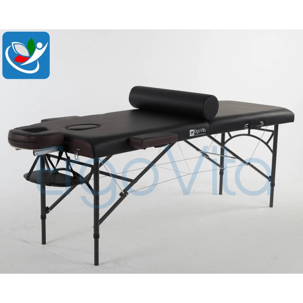 Массажный стол ErgoVita Master Alu (черный+коричневый) от компании Интернет-магазин Encity - фото 1