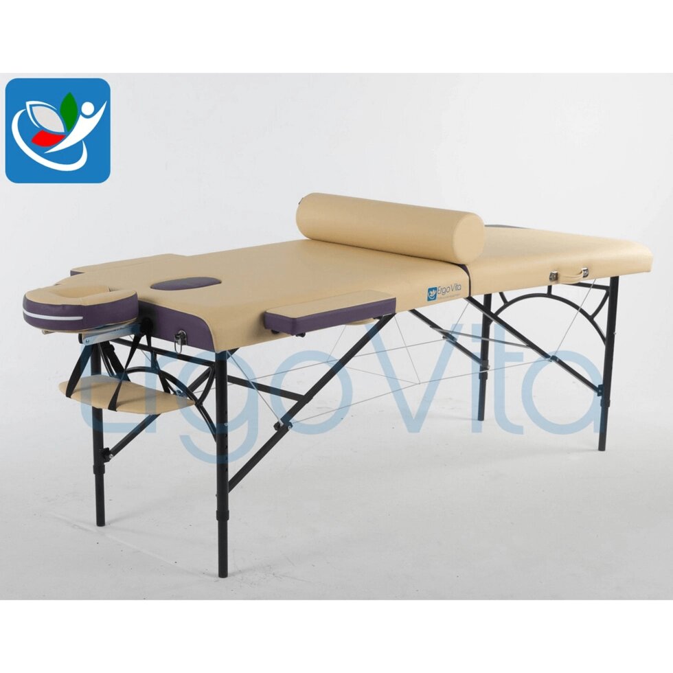 Массажный стол ErgoVita Master Alu Comfort (бежевый+фиолетовый) от компании Интернет-магазин Encity - фото 1
