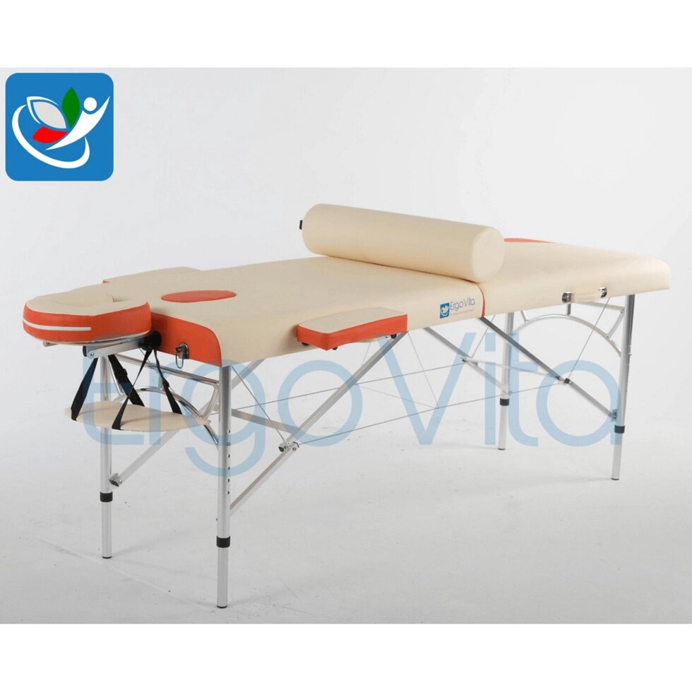 Массажный стол ErgoVita Master Alu (кремовый+оранжевый) от компании Интернет-магазин Encity - фото 1