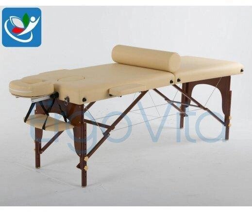 Массажный стол ErgoVita MASTER бежевый+коричневые ноги от компании Интернет-магазин Encity - фото 1