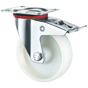 RAD Колесная опора нейлоновая поворотная с тормозом RAD NYB 125