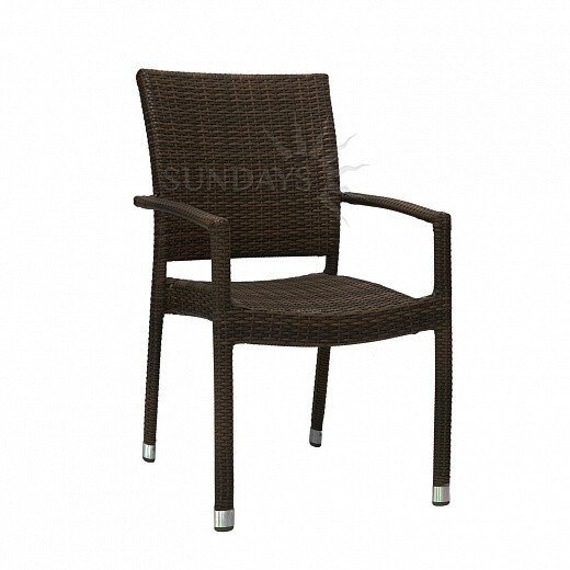 Садовый стул Garden4you WICKER 1336, тёмно-коричневый - фото