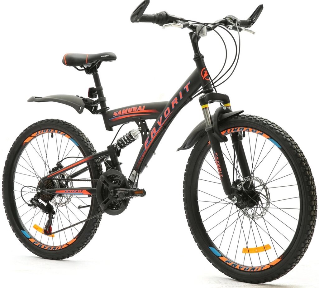 Велосипед Favorit Samurai 24" черно-оранжевый от компании Интернет-магазин Encity - фото 1