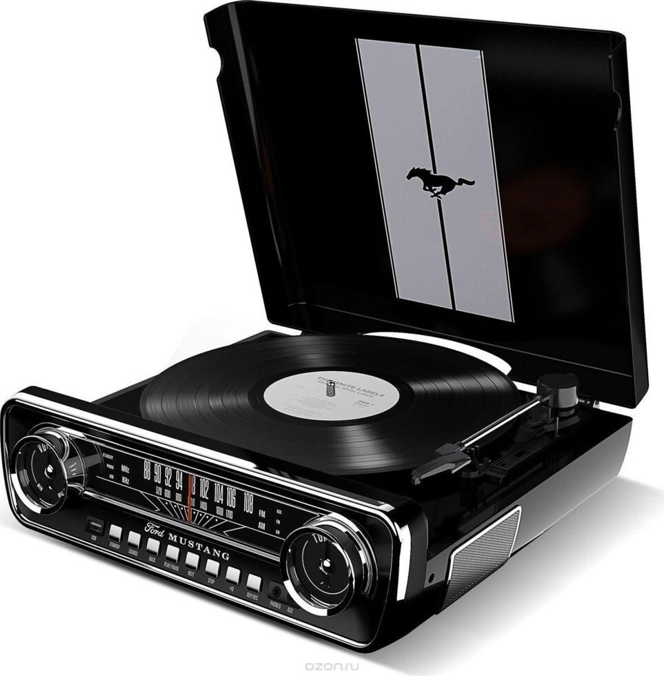 Виниловый проигрыватель ION MUSTANG LP с радио [black] от компании Интернет-магазин Encity - фото 1