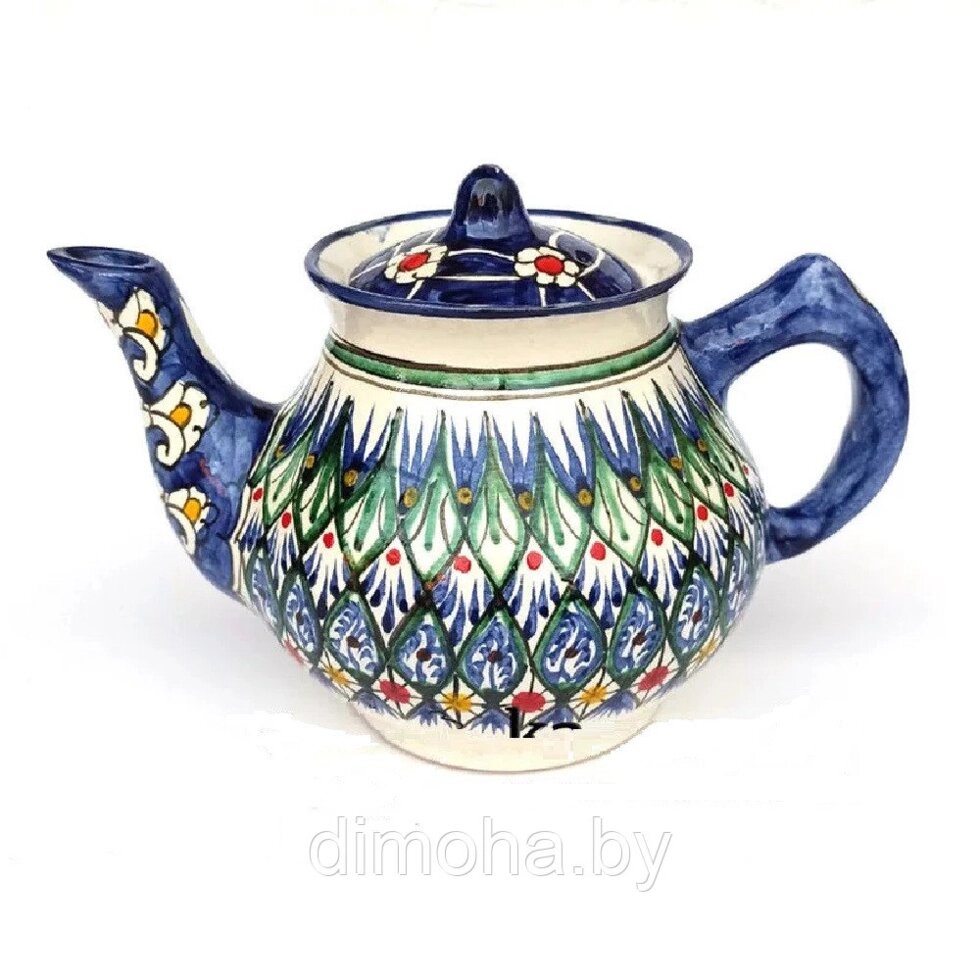 Чайник узбекский керамический. Риштан. 0,75 литра от компании Интернет-магазин ДИМОХА - товары для семейного отдыха и детей в Минске - фото 1