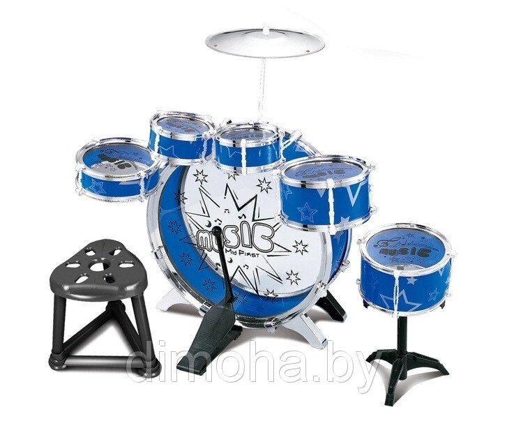 Детская барабанная установка Jazz Drum арт. 518-101В (синяя) от компании Интернет-магазин ДИМОХА - товары для семейного отдыха и детей в Минске - фото 1