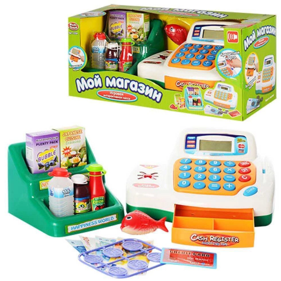 Детская касса Мой магазин Joy Toy с калькулятором,сканером,продуктами, со светом и звуком от компании Интернет-магазин ДИМОХА - товары для семейного отдыха и детей в Минске - фото 1