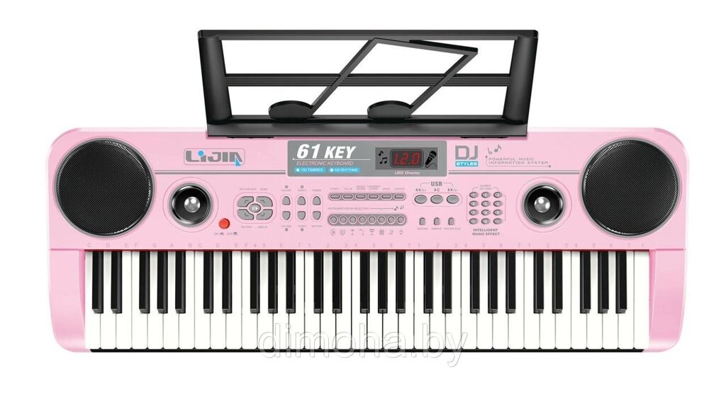 Детский синтезатор пианино с микрофоном, арт. 328-06 с USB (от сети и на батарейках) розовый от компании Интернет-магазин ДИМОХА - товары для семейного отдыха и детей в Минске - фото 1