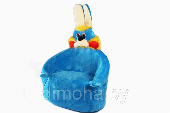 Детское кресло зайчик мягкое набивное (голубое) от компании Интернет-магазин ДИМОХА - товары для семейного отдыха и детей в Минске - фото 1