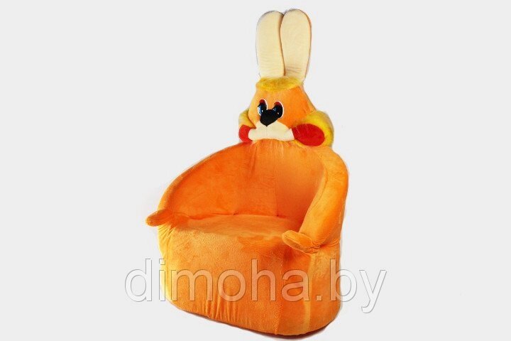 Детское кресло зайчик мягкое набивное (оранжевое) от компании Интернет-магазин ДИМОХА - товары для семейного отдыха и детей в Минске - фото 1