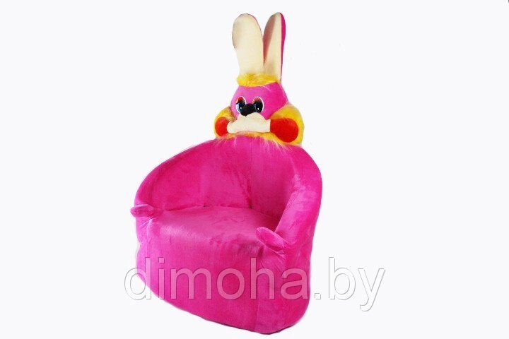 Детское кресло зайчик мягкое набивное (розовое) от компании Интернет-магазин ДИМОХА - товары для семейного отдыха и детей в Минске - фото 1