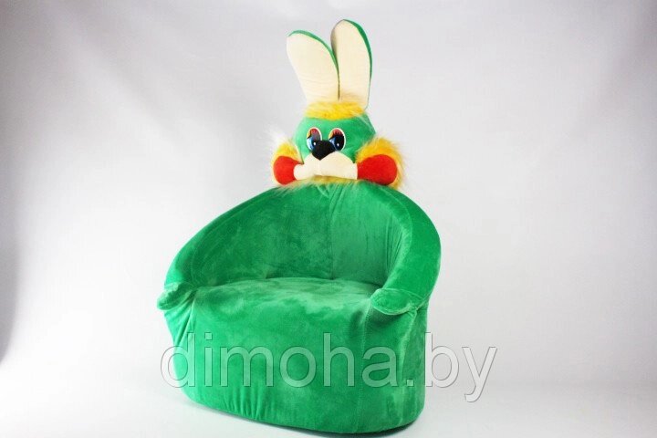 Детское кресло зайчик мягкое набивное (зеленое) от компании Интернет-магазин ДИМОХА - товары для семейного отдыха и детей в Минске - фото 1