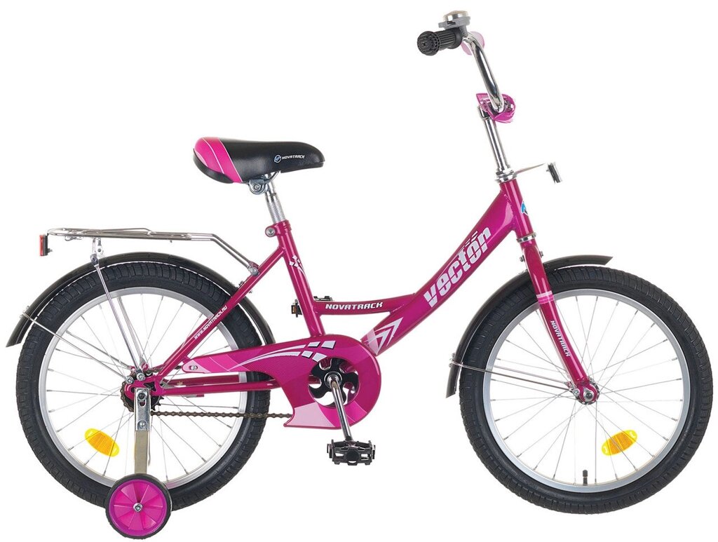 Двухколесный велосипед для девочки Novatrack Vector 14 (фиолетовый) от компании Интернет-магазин ДИМОХА - товары для семейного отдыха и детей в Минске - фото 1
