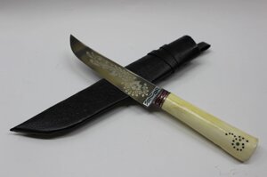 Нож Пчак с ручкой из белой кости с узором (1)