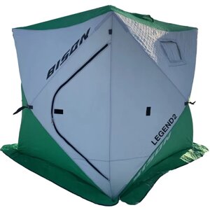 Палатка рыболовная Bison Legend 2 Pro трехслойная (220*220*220) бело-зеленая