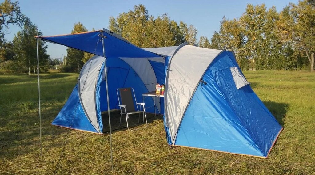 Палатка туристическая LANYU LY-1699 двухкомнатная 4-х местная 450х220х180см от компании Интернет-магазин ДИМОХА - товары для семейного отдыха и детей в Минске - фото 1
