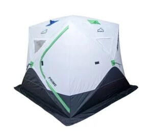 Палатка зимняя Куб Bison Prime (240х240х210),(DM-19-A) бело/зеленая, арт. 447855