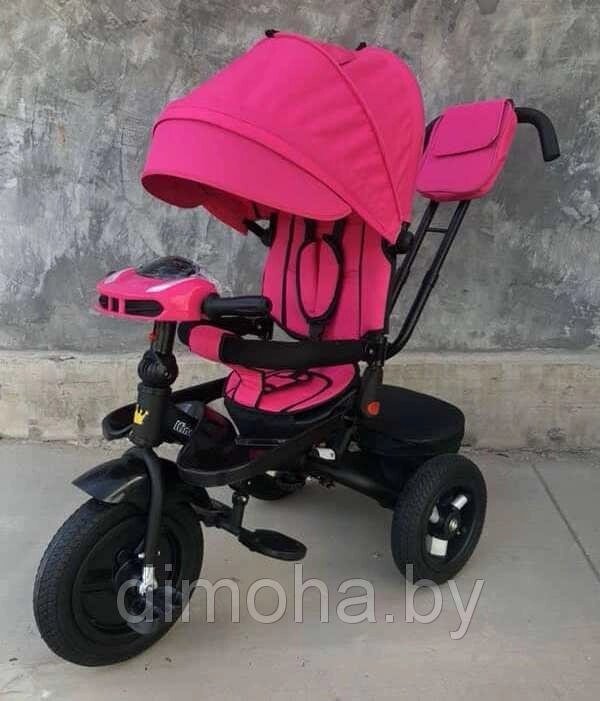Трехколесный велосипед  Kinder Trike Comfort  (положение лежа) (розовый) надувные колеса 12\10 - гарантия