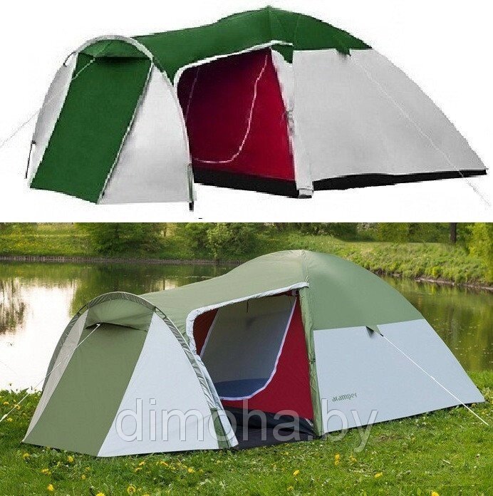 Палатка ACAMPER MONSUN green 4-местная 3000 мм/ст,355х225х140 см) - отзывы