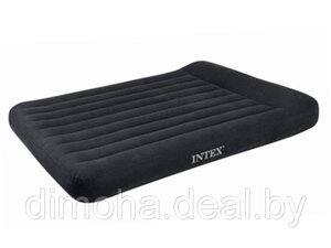 Надувной матрас кровать Intex 137x191x30(23) с подголовником